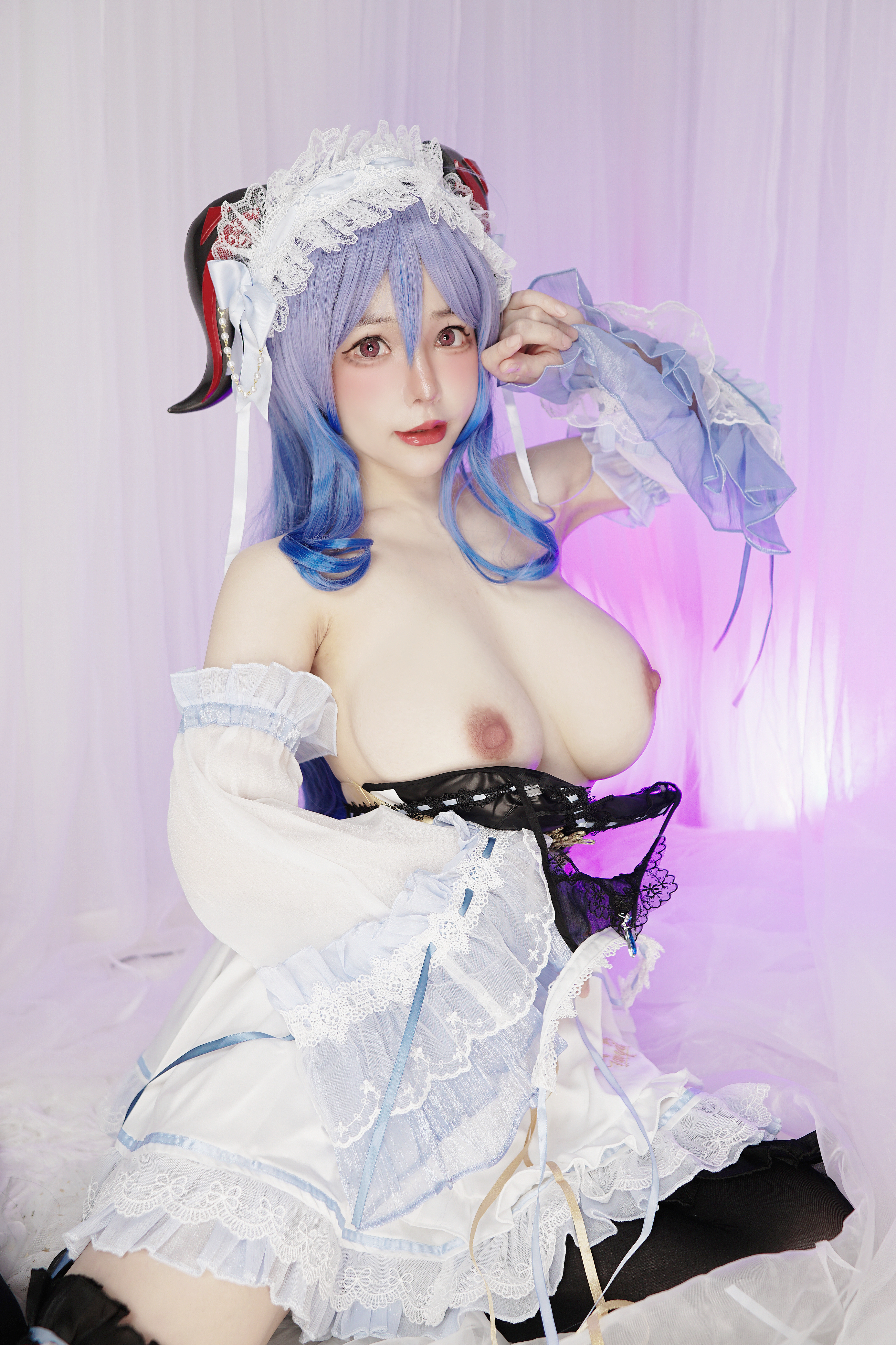 Neko-chan cosplay Ganyu Maid - Genshin Impact (2)