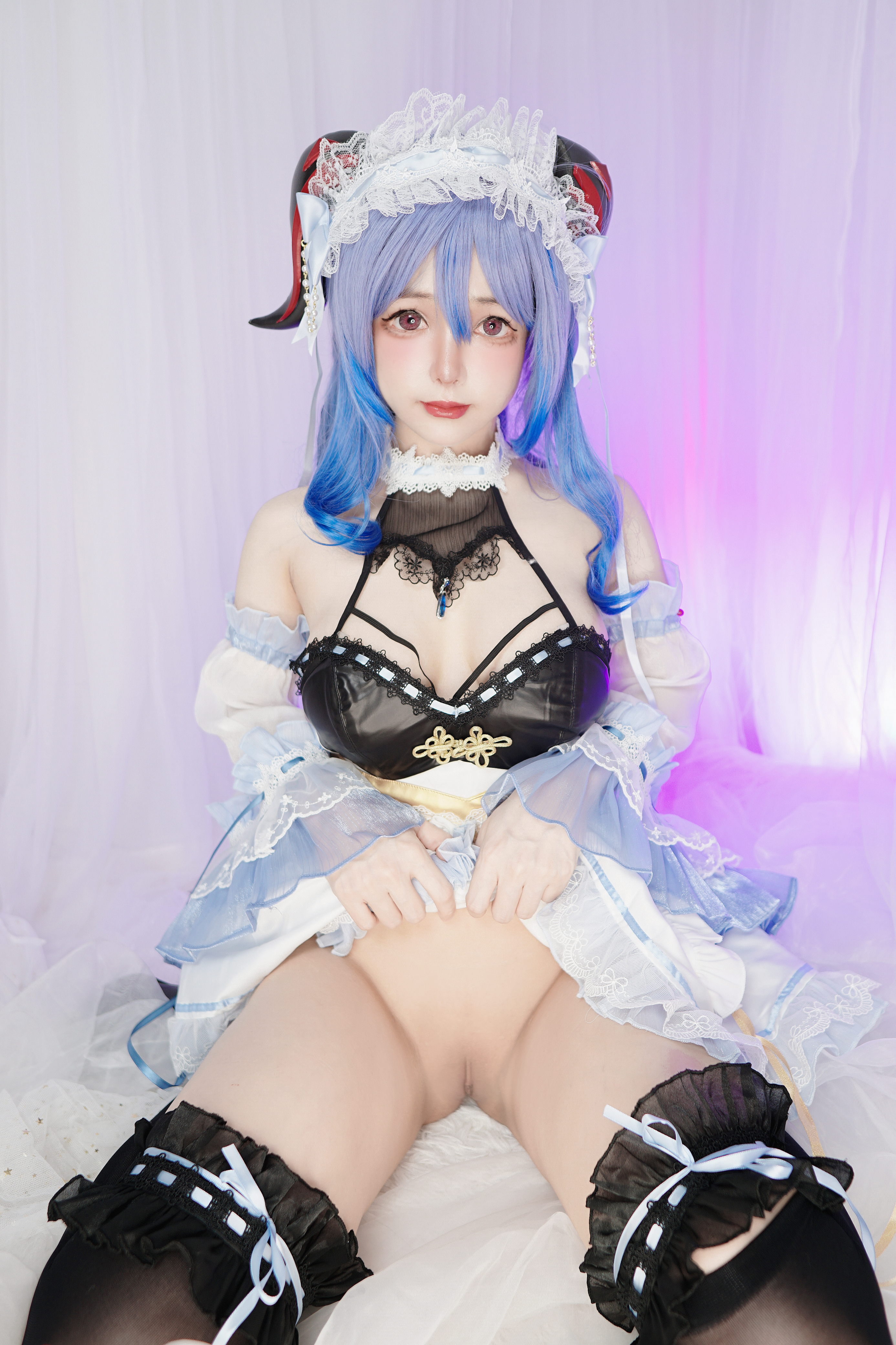 Neko-chan cosplay Ganyu Maid - Genshin Impact (9)
